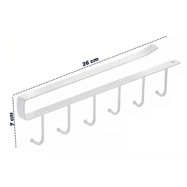 Suporte Organizador Com 6 Ganchos 7x26cm BC23354 Bons Cheff