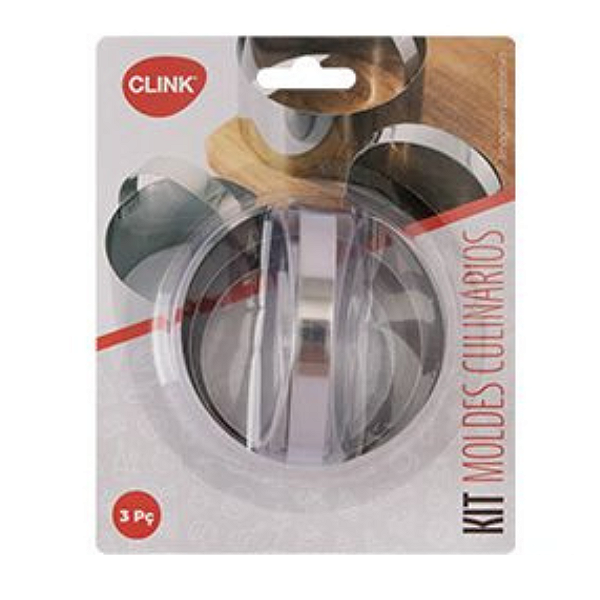 Conjunto Molde Culinario Redondo Com 3 peças CK6159 Clink