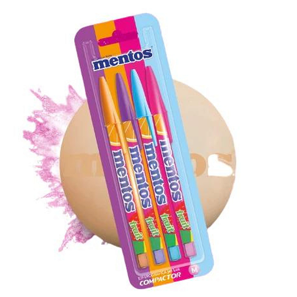 Caneta Esferografica Jet Lux Mentos Com 4 Cores Compactor