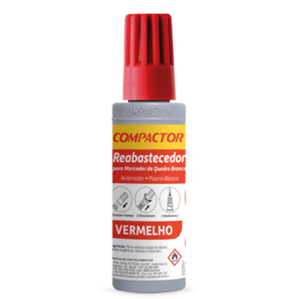 Tinta Para Marcador De Quadro Branco QB 30ml Vermelho Compactor