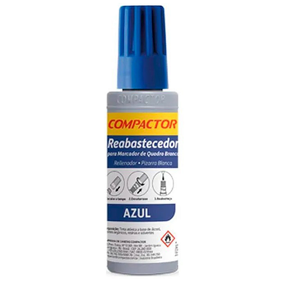 Tinta Para Marcador De Quadro Branco QB 30ml Azul Compactor