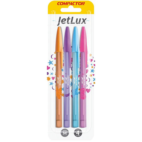Caneta Esferografica Jet Lux Com 4 Cores Compactor