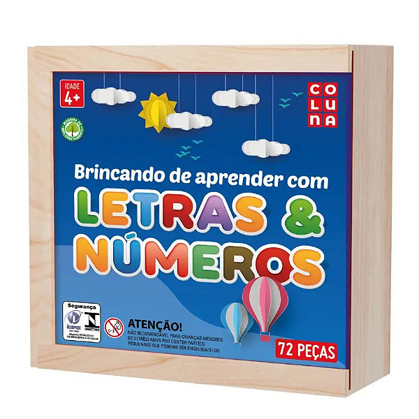 Jogo Brincando De Aprender Com Letras E Números 72 Peças 790698 Coluna