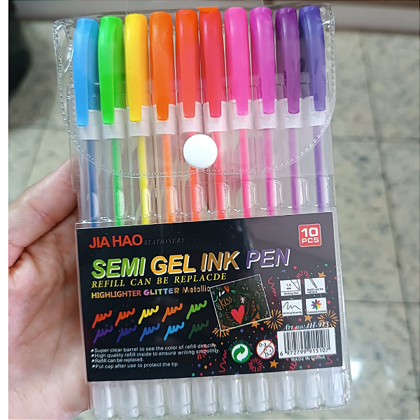 Estojo Caneta Gel Neon Com 10 Cores