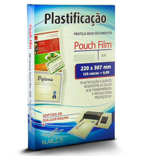 Plastico Para Plastificação A4 220x307 Com 100 Unidades Mares