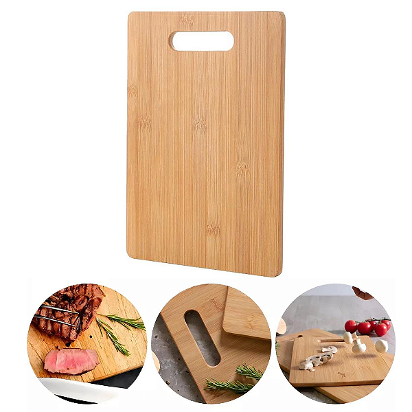 Tabua De Corte De Bambu 30x20cm Em Casa Tem