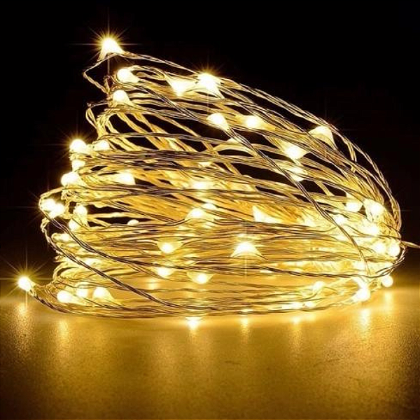 Fio De Fada Com 100 Leds Morno 2AA 10 Metros
