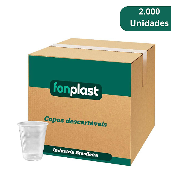 Caixa De Copo Descartavel 250ml Com 2000 Unidades Fonplast