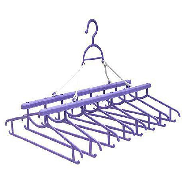 Varal Cabideiro De Plastico Dobrável Com 8 Cabides 2010/0035 Globoplast