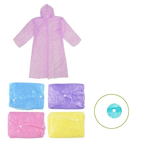 Capa De Chuva Plastica Infantil Com Botão Colors WX1262 Wellmix
