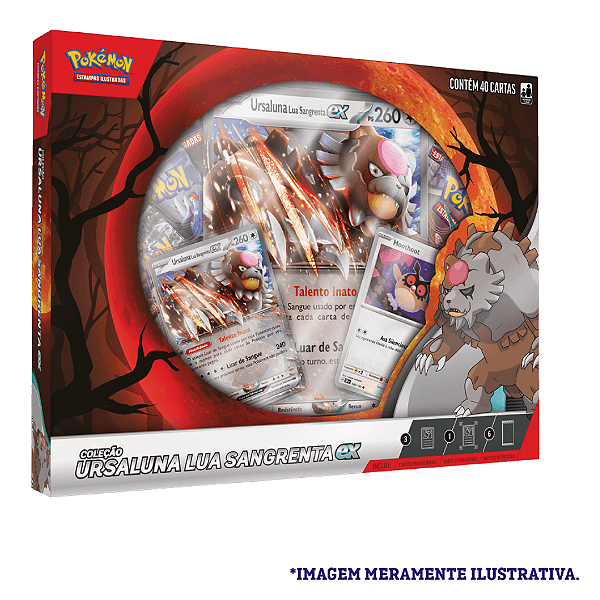 Jogo De Cartas Pokemon Box Ursaluna Lua Sangrenta Ex34516 Copag