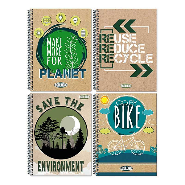 Caderno Espiral Capa Dura Ecologic 80 Folhas Maxima