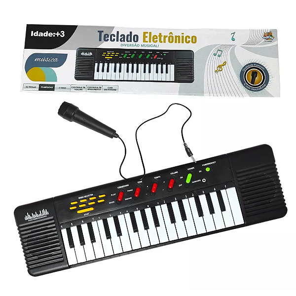 Teclado Eletrônico Infantil Com Microfone TK-AB2939 Toy King