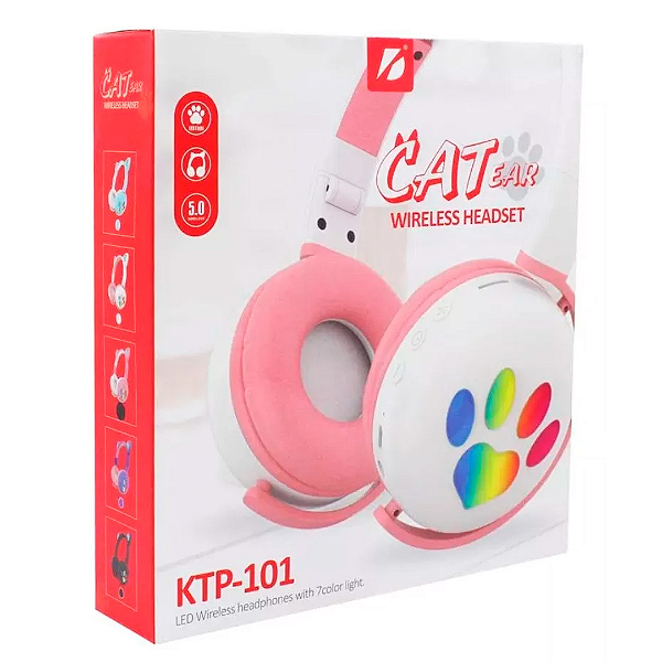 Fone De Ouvido Sem Fio Bluetooth Orelha De Gato KTP-101 Bazzi