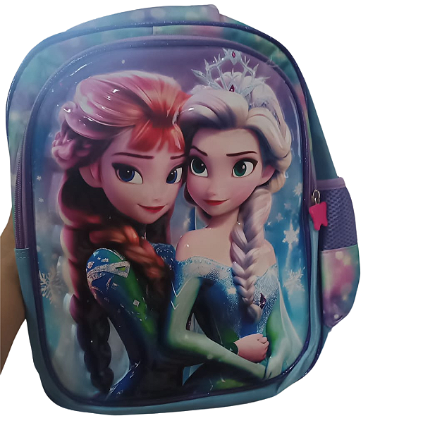 Mochila De Costas 3D Frozen Azul E Lilás M
