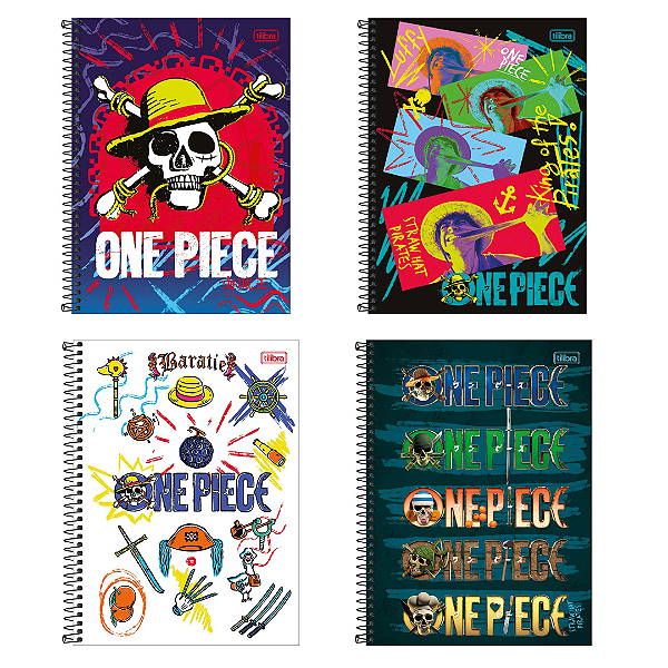 Caderno Espiral Capa Dura Connect One Piece Netflix 160 Folhas Tilibra