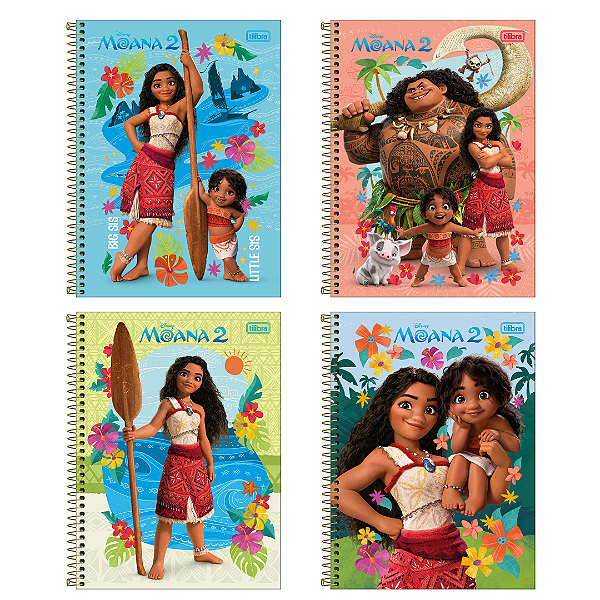 Caderno Espiral Capa Dura Connect Moana 80 Folhas Tilibra