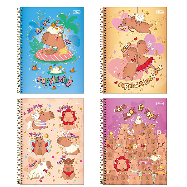Caderno Espiral Capa Dura CapyClub 80 Folhas Tilibra
