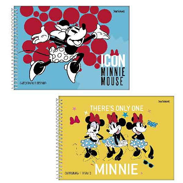Caderno De Desenho Espiral Capa Dura Minnie 80 Folhas Starschool
