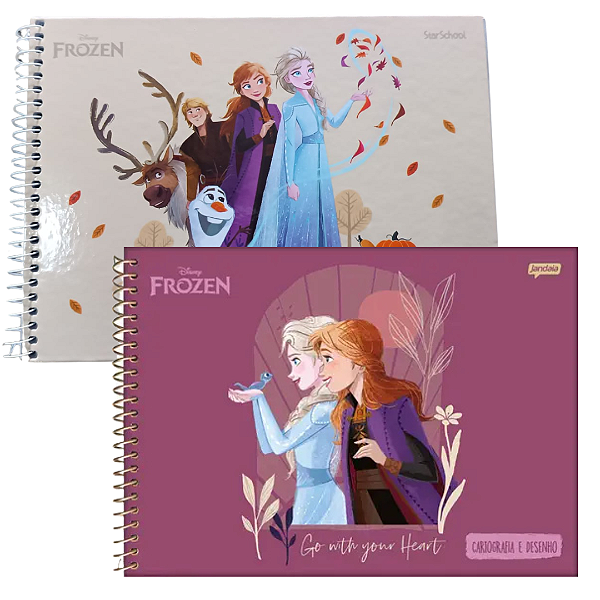 Caderno De Desenho Espiral Capa Dura Frozen 80 Folhas Starschool