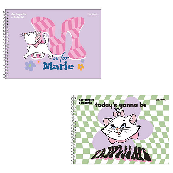 Caderno De Desenho Espiral Capa Dura Marie 80 Folhas Starschool
