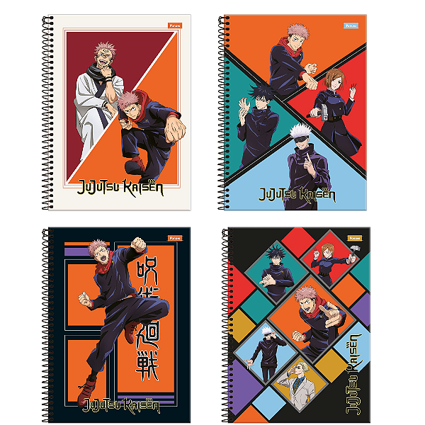 Caderno Espiral Capa Dura Jujutsu Kaisen 80 Folhas Foroni