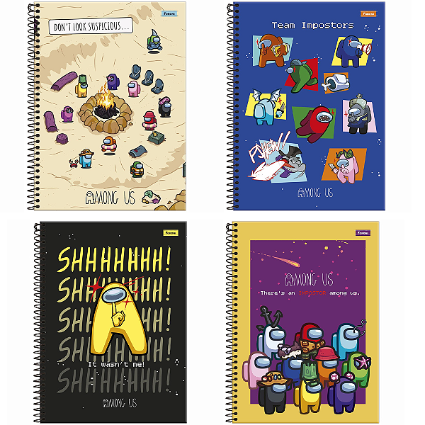 Caderno Espiral Capa Dura Among 80 Folhas Foroni