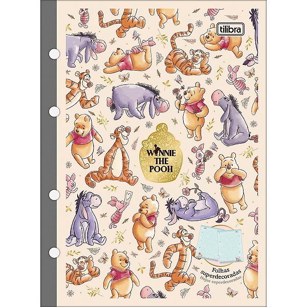 Refil Tiliflex Para Caderno Argolado Colegial Pooh 80 Folhas Tilibra