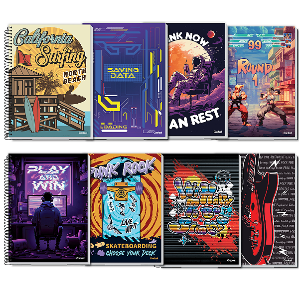 Caderno Espiral Capa Dura My Collection Masculino 400 Folhas Credeal