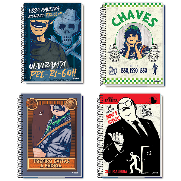 Caderno Espiral Capa Dura Chaves 80 Folhas Credeal