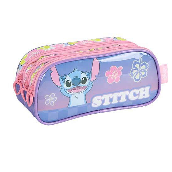 Estojo Triplo Stitch Violeta EI41544 Luxcel