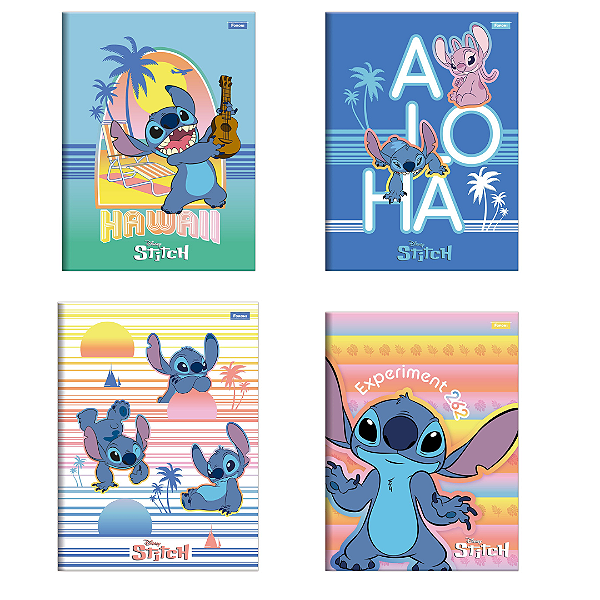 Caderno Brochura Capa Dura Stitch 80 Folhas Foroni