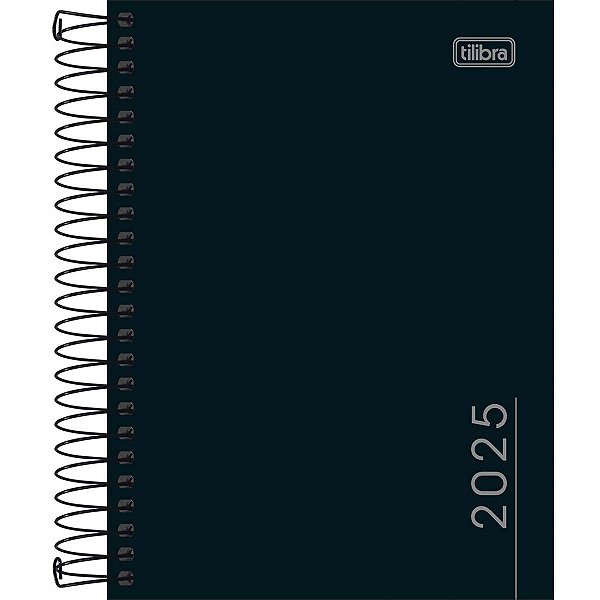 Agenda Espiral Capa Dura Pepper Preta 160 Folhas Tilibra
