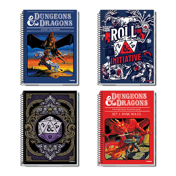 Caderno Espiral Capa Dura Dungeons & Dragons 80 Folhas Credeal