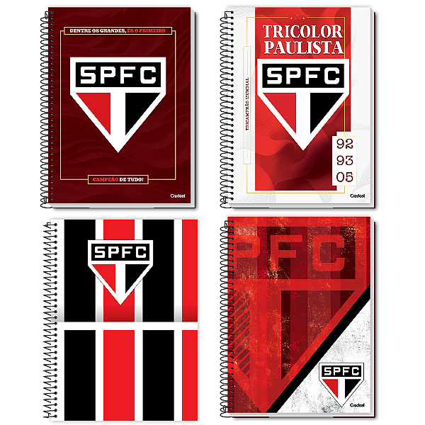 Caderno Espiral Capa Dura São Paulo Futebol Clube 80 Folhas Credeal