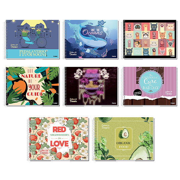 Caderno De Desenho Espiral Capa Dura My Collection Feminino 80 Folhas Credeal