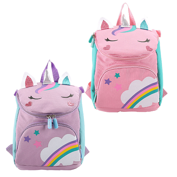 Mochila De Costas Infantil Baby Arco Íris Unicórnio YS42468 Yins Kids