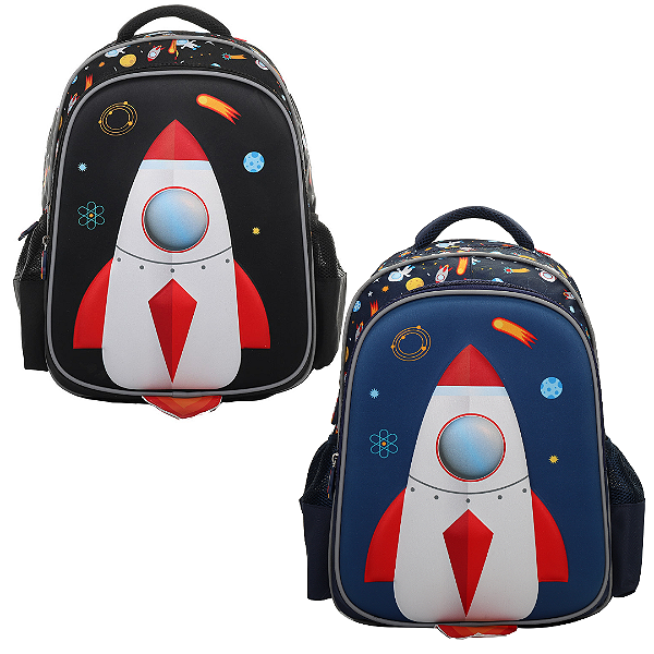 Mochila De Costas Infantil Foguete 3D YS42347 Yins Paper