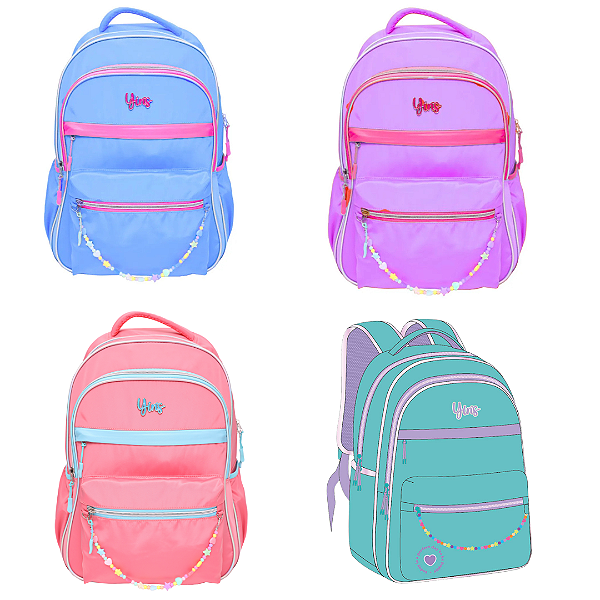 Mochila De Costas Bicolor Com Miçangas YS29665 Yins