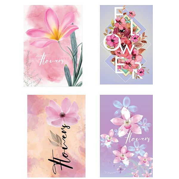 Caderno Brochura Capa Dura Flowers  80 Folhas Maxima