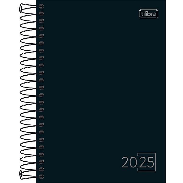 Agenda Espiral Capa Dura Spice Preta 2025 160 Folhas Tilibra