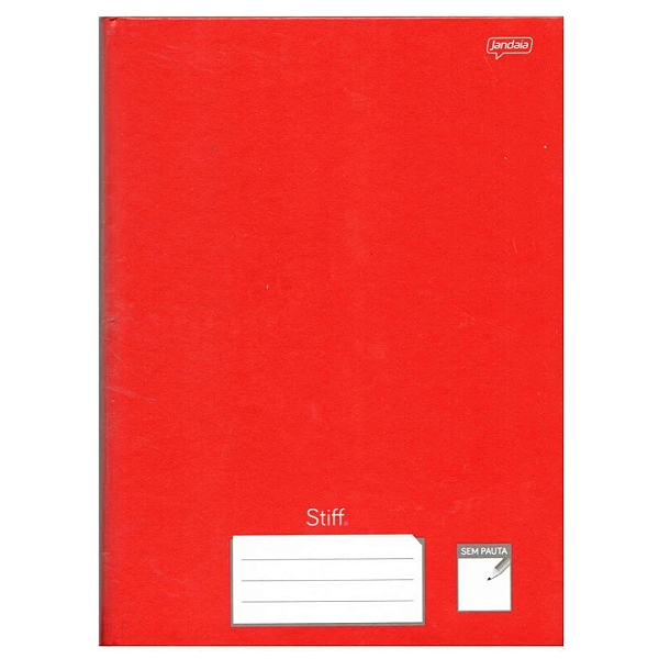 Caderno Brochura Capa Dura Sem Pauta Stiff Vermelho 96 Folhas Jandaia
