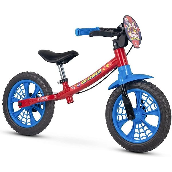 Bicicleta De Equilíbrio Balance Bike Spider Man Aro 12 Nathor