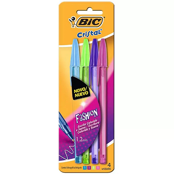 Caneta Shimmers Fashion Com 4 Cores Bic