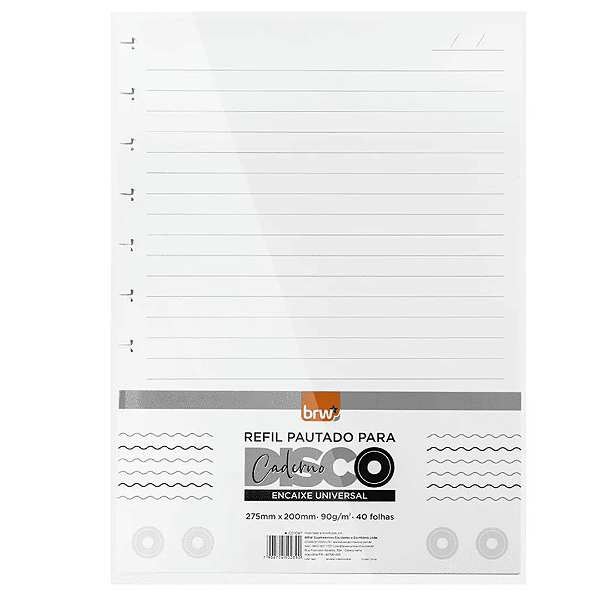 Refil Para Caderno Disco 90g/m² 40 Folhas CD1047 Brw