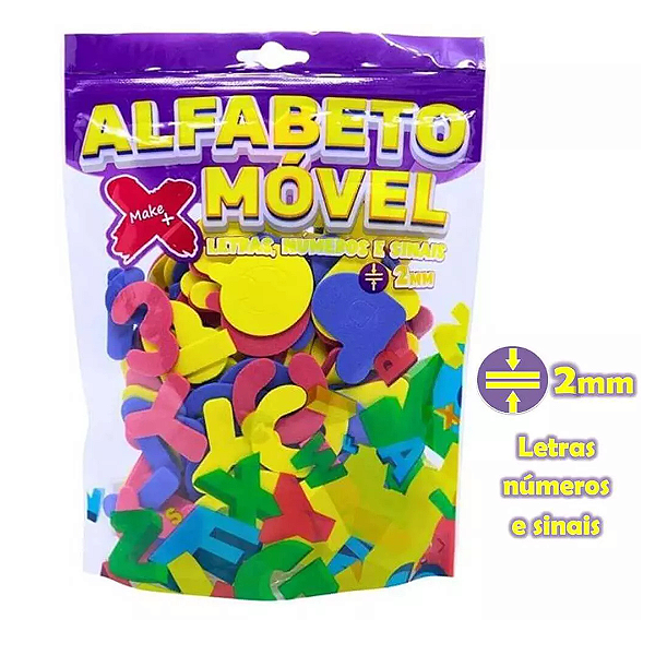 Alfabeto Movel Em Eva 2mm Com 150 Peças 15370 Make+