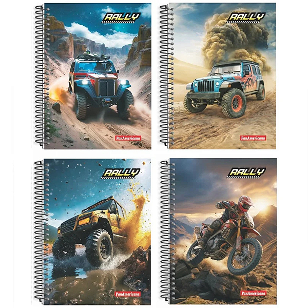 Caderno Espiral Capa Dura Rally 400 Folhas Panamericana