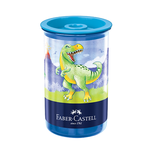Apontador Com Deposito Dinossauro Azul Faber Castell
