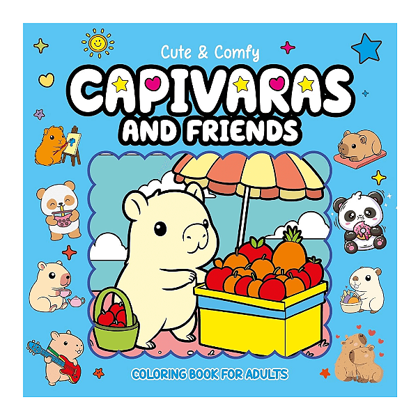 Livro Para Colorir Cute & Comfy  Capivaras and Friends Edição 8 Camelot Editora