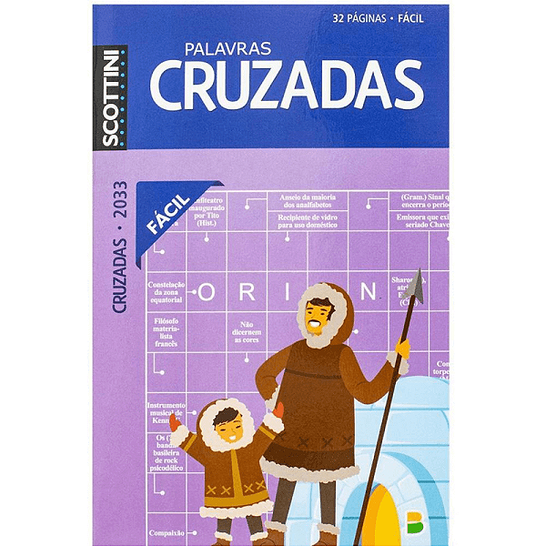Livro De Atividades Palavras Cruzadas Fácil 2033 Todo Livro